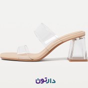 تصویر صندل پاشنه پهن طلقی برند استرادیواریوس مدل public desire 