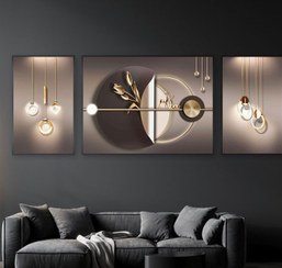 تصویر تابلو مدرن گوزن و گل لاله سایز ۱۲۰ در ۸۰ و ۲ عدد ۶۰ در ۸۰ 