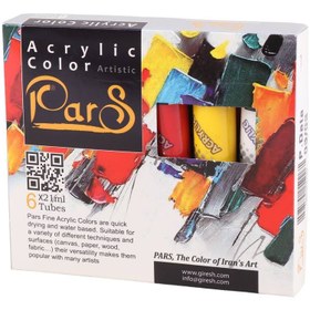 تصویر رنگ اکریلیک 6 رنگ پارس Pars Acrylic Paint 6 Colors