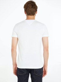 تصویر تی‌شرت مردانه یقه V، سفید برند Tommy Hilfiger Men's V-Neck T-Shirt, White