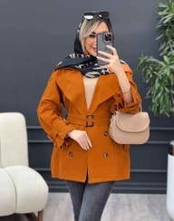 تصویر مانتو لینن ژیله سگک دار کد 4590 