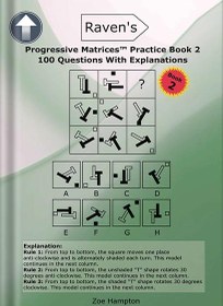 تصویر دانلود کتاب Raven's Progressive Matrices™ Practice Book 2: Practice Test, IQ Questions, Matrices, Exam Preparation, Practice Questions, IQ Test, Test Preparation, ... Test, Explanation (IQ Tests series 10) by Zoe Hampton 