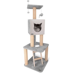 تصویر درخت گربه چهار طبقه نیناپت کد K Ninapet Cat Tree Code K