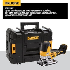 تصویر اره منبت کاری اره مویی آونگ شارژی DCS335NT دیوالت Dewalt DCS335NT Cordless Pendulum Jigsaw 18 V Brushless Adjustable Die-Cast Aluminium Saw Shoe