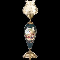 تصویر چراغ لاله درباری رایکا آنتیک یشمی 