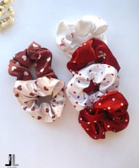 تصویر کش مو اسکرانچی ساتن طرحدار پاپیون - کد 4 