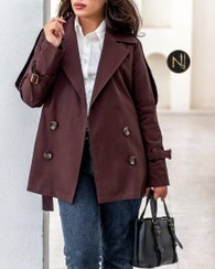 تصویر ترنچ کت چاکلت 