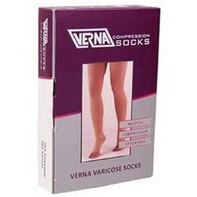 تصویر جوراب واریس ورنا معمولی کفه دار تا زیر زانو verna varicose socks AD سایز L و XL (لارج و ایکس لارج) 