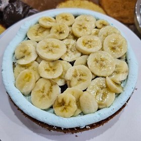 تصویر کیک تولد خونگی با تم ماهی و آکواریوم پسرونه بوزن 1700فیلینگ گردو موز کرم شکلات و کریپسی 