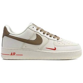 تصویر کتونی نایک ایرفورس 1 کرم قهوه ای Nike Air Force 1 Yohood Rice White 