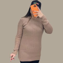 تصویر ژاکت بافت گپ مارپیچی زنانه رنگ نسکافه‌ای 