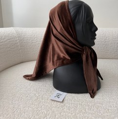 تصویر مینی اسکارف مخمل قهوه ای 