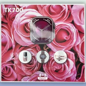 تصویر پک ساعت هوشمند با ساعت نگین دار و پا بند فلزی با گوشی بند انگشتی – مدل Smart Watch TK700 پک ساعت هوشمند با ساعت نگین دار و پا بند فلزی با گوشی بند انگشتی – مدل Smart Watch TK700