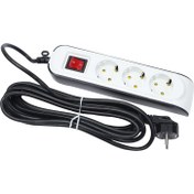 تصویر چند راهی 3 خانه ارت دار پارت الکتریک با کابل 5 متری PE8762 Part Electric PE8762 Power Strip