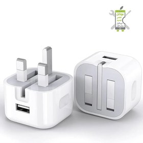 تصویر آداپتور اصلی آیفون خروجی USB توات 5W بدون پک Original iPhone adapter with 5W toilet USB output