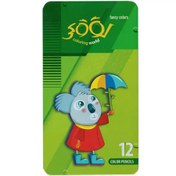 تصویر مداد رنگی 12 رنگ لوکی مدل فلزی تخت 