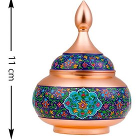 تصویر قندان نقلی مس و پرداز ارتفاع 11cm 