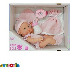 تصویر عروسک نوزاد گوشتی مدل 8803 با لوازم 