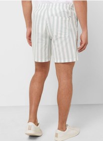 تصویر شلوارک راه‌راه با بند کشی برند jack & jones Striped Drawstring Shorts