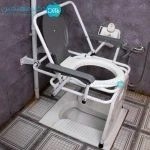 تصویر توالت فرنگی تاشو دیواری آسانا دسته دار بدون قیف 
