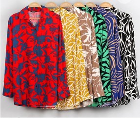 تصویر شومیز نخی گل درشت 