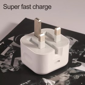 تصویر شارژر آیفون 20w اصلی - سفید / بدون گارانتی Apple 20W 3pin USB-C Power Adapter