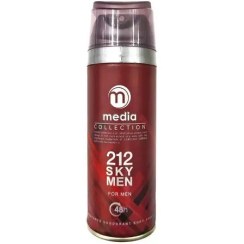 تصویر اسپری بدن مردانه طرح جدید مدل 212 Sky Men حجم 200میل مدیا Media Body Spray 212 Sky Men 200ml