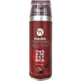 تصویر اسپری بدن مردانه طرح جدید مدل 212 Sky Men حجم 200میل مدیا Media Body Spray 212 Sky Men 200ml