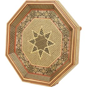 تصویر سینی چوبی هشت گوش خاتم 