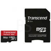 تصویر کارت حافظه microSDHC ترنسند مدل Premium کلاس 10 استاندارد UHS-I U1 سرعت 60MBps 400X ظرفیت 64 گیگابایت 