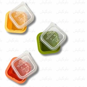 تصویر پک ۶ عددی قالب یخ مکعبی درب دار 