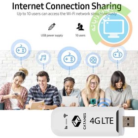 تصویر مودم USB سیم کارتی 4G LTE دارای وای فای مدل Catanes سفید مودم و روتر متفرقه | Other Brand مودم USB سیم کارتی 4G LTE دارای وای فای مدل Catanes