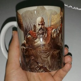 تصویر ماگ گیمینگ و سینمایی کریتوس و ثور ( یکی سمت چپ و یکی راست ماگ ) گاد اف وار god of war 