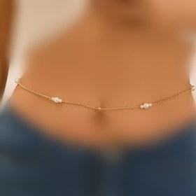 تصویر زنجیر شکم - طلایی / s/xs 