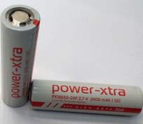 تصویر باطری لیتیوم یون شارژی پاورایکستراPOWER_XTRA18650 2400 3.7v 12C 