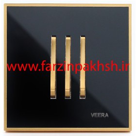 تصویر کلید یک پل توکار ویرا مدل شهاب مشکی زه طلایی کامل * - زنگ دینگ دانگ 