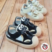 تصویر صندل بچگانه جلوبسته مدل قورباغه‌ای رویه تور تنفسی سایز ۲۲ تا ۲۵ 