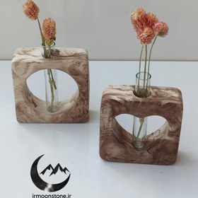 تصویر گلجا مربع دوتایی - قهوه ای 