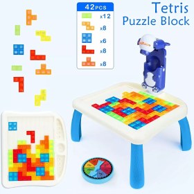 تصویر میز نقاشی موبایل سوپر گراف صورتی و آبی TETRIS PROJECTION PAINTING TABLE