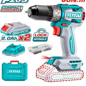 تصویر دریل شارژی براشلس چکشی 20 ولت توتال TIDLI20602 TDLI20602 Cordless Drill