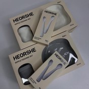 تصویر ظرف غذای سیلیکونی کودک هی اور شی he or she - سفید Heorshe