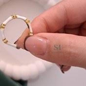 تصویر انگشتر میناکاری استخوانی کد ۰۸۷ - سفید 