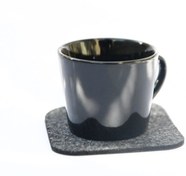 تصویر زیرلیوانی نمدی-چرم کاچارا 