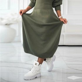 تصویر دامن زنانه میدی بغل چاکدار سایز ۴۰ و ۴۲ طوسی 