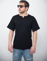 تصویر تیشرت آستین کوتاه مردانه با رنگ ساده بیسیک یقه کوبایی با 7رنگ متفاوت 