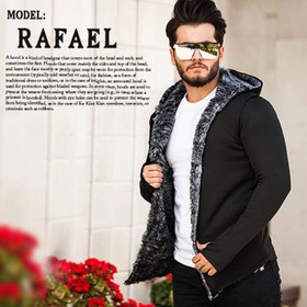 تصویر هودی خزدار مردانه مدل Rafael (مشکی) 