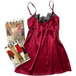 تصویر لباس خواب ساتن جلو گیپور 