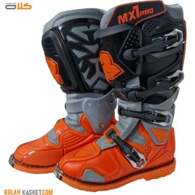 تصویر بوت موتور سواری لولا دار تایگر مدل MX1pro رنگ نارنجی Motocross MX1pro Hinged Orange Tiger Boots