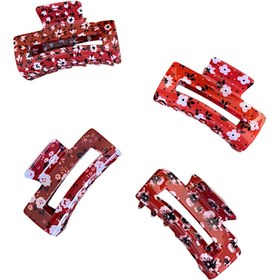 تصویر کلیپس سرامیکی قرمز - گل های 