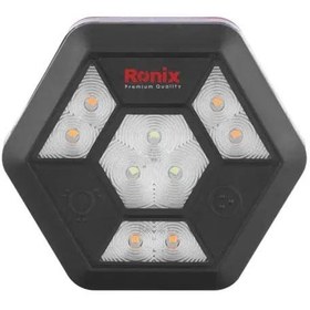 تصویر چراغ هشدار شارژی شش ضلعی مگنتی RH-4225 رونیکس Magnetic hexagonal cordless warning light RH-4225 ronix